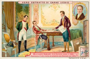 ナポレオン、フランスの銀行家ガブリエルジュリアンウブラールとの融資交渉、1815年 作： European School